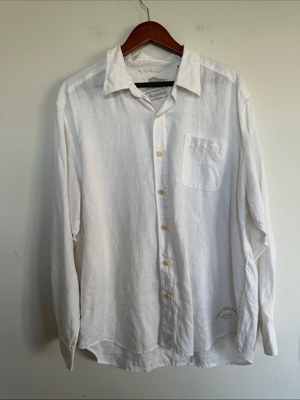 Tommy Bahama White Linen Button-Down Shirt